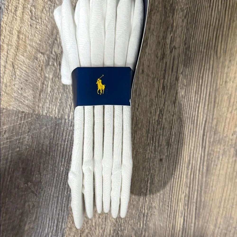 Polo by Ralph Lauren White Socks with Pink Logo